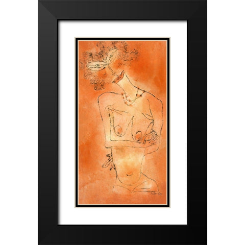 Lady Inclining Her Head Black Modern Wood Framed Art Print with Double Matting by Klee, Paul