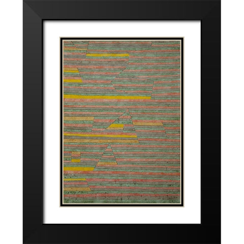 Monuments at G 1929 Black Modern Wood Framed Art Print with Double Matting by Klee, Paul