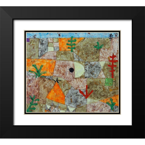 Gardens in the South Black Modern Wood Framed Art Print with Double Matting by Klee, Paul