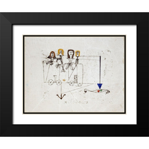 The Virtue Wagon Black Modern Wood Framed Art Print with Double Matting by Klee, Paul
