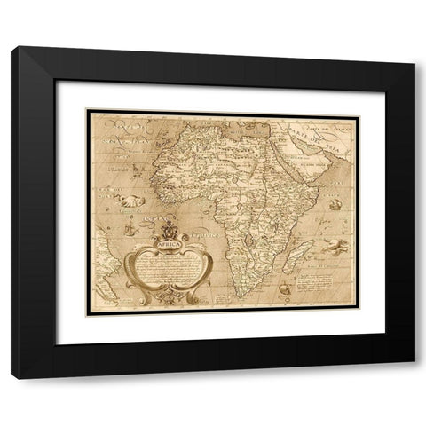 Africa 1603 Black Modern Wood Framed Art Print with Double Matting by Vintage Maps