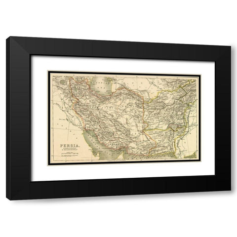 Persia Afghanistan and Baluchistan 1901 Black Modern Wood Framed Art Print with Double Matting by Vintage Maps