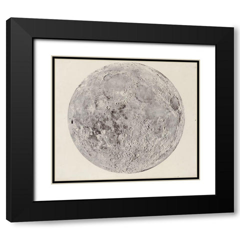 Moon surface with Craters Black Modern Wood Framed Art Print with Double Matting by Vintage Maps
