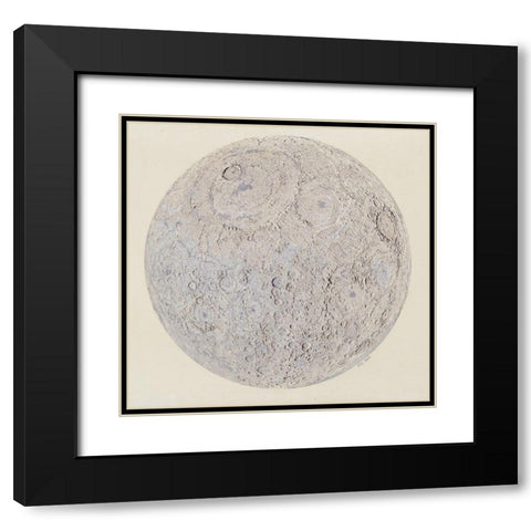 Moon surface with Craters Black Modern Wood Framed Art Print with Double Matting by Vintage Maps