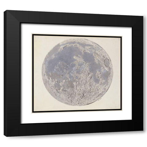 Moon surface with Craters Black Modern Wood Framed Art Print with Double Matting by Vintage Maps