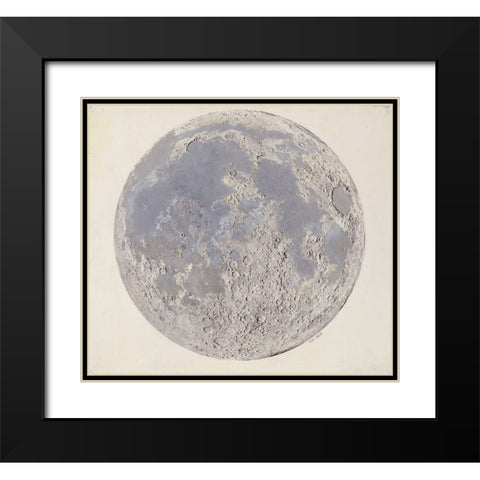 Moon surface with Craters Black Modern Wood Framed Art Print with Double Matting by Vintage Maps