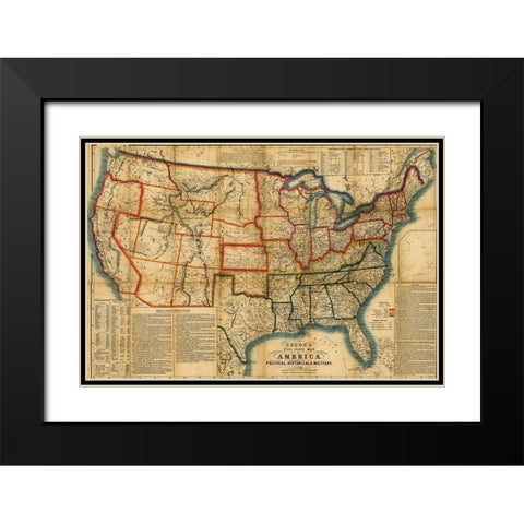 US In the Civil War Period 1863 Black Modern Wood Framed Art Print with Double Matting by Vintage Maps
