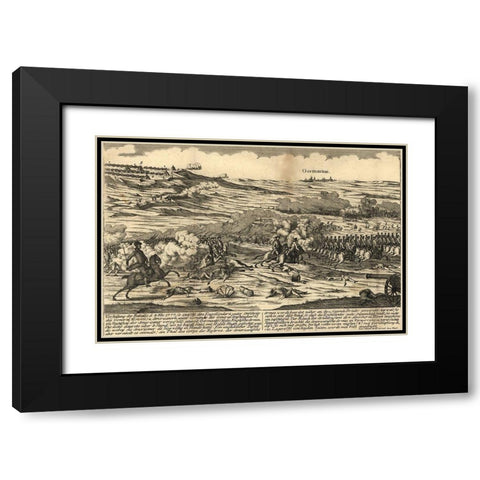Battle of Germantown near Philadelphia 1777 Black Modern Wood Framed Art Print with Double Matting by Vintage Maps