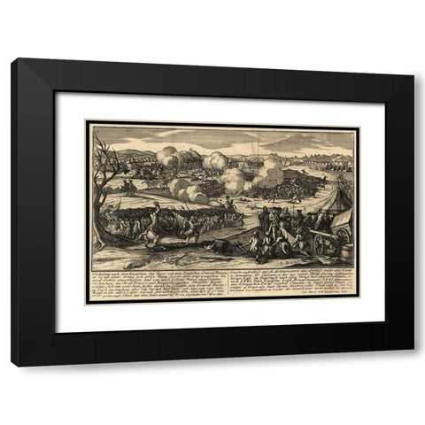 English Army of General Burgoyne with his German Troops 1777 Black Modern Wood Framed Art Print with Double Matting by Vintage Maps