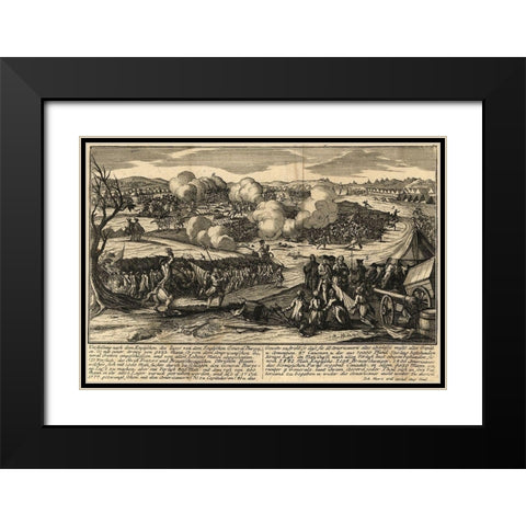 English Army of General Burgoyne with his German Troops 1777 Black Modern Wood Framed Art Print with Double Matting by Vintage Maps