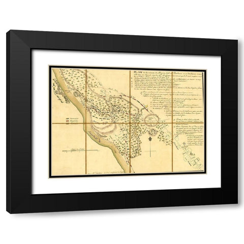 Lafayette Retreat before General Howe at Barren Hill Pennsylvania 1778 Black Modern Wood Framed Art Print with Double Matting by Vintage Maps