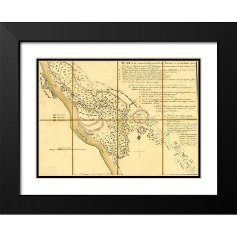 Lafayette Retreat before General Howe at Barren Hill Pennsylvania 1778 Black Modern Wood Framed Art Print with Double Matting by Vintage Maps