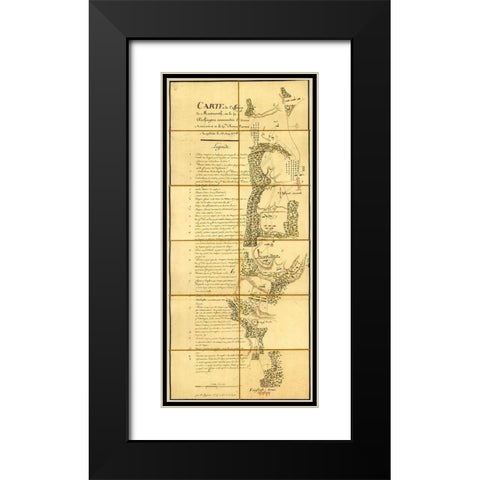 Battle of Monmouth or Freehold New Jersey 1778 Black Modern Wood Framed Art Print with Double Matting by Vintage Maps