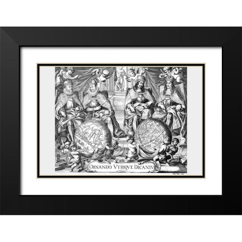 Atlas Frontispiece Black Modern Wood Framed Art Print with Double Matting by Kilian, Philip