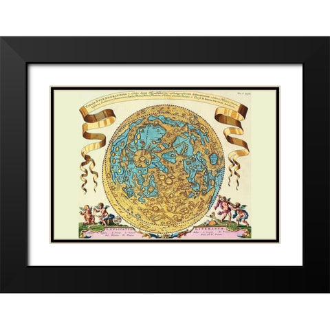 The Lunar Surface Black Modern Wood Framed Art Print with Double Matting by Hevel, Joanne