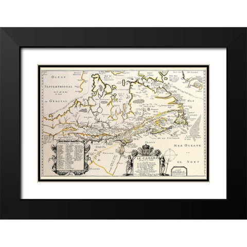 New France or Canada by Champlain Black Modern Wood Framed Art Print with Double Matting by Champlain, Samuel De