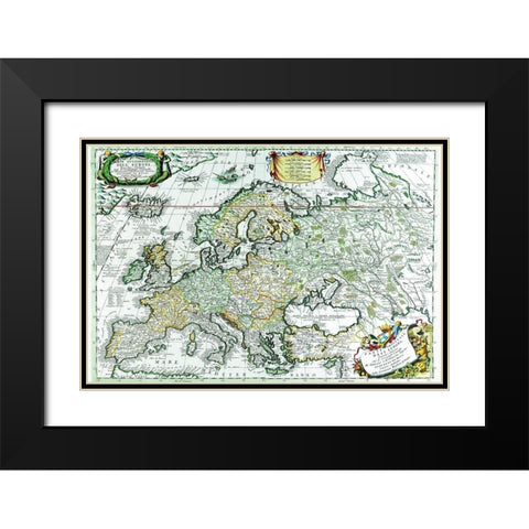 Europe Black Modern Wood Framed Art Print with Double Matting by Coronelli, Vincenzo
