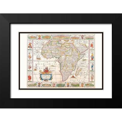 Africa Black Modern Wood Framed Art Print with Double Matting by Visscher, Nicolas