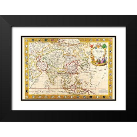 Asia Black Modern Wood Framed Art Print with Double Matting by Danet, Guillaume