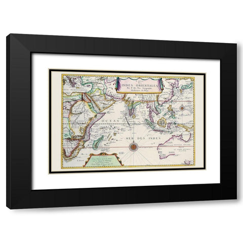 Indies Orientales Southeast Asia Black Modern Wood Framed Art Print with Double Matting by Duval, Pierre