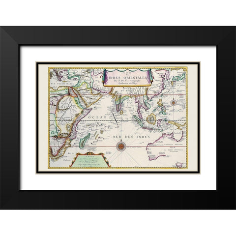 Indies Orientales Southeast Asia Black Modern Wood Framed Art Print with Double Matting by Duval, Pierre