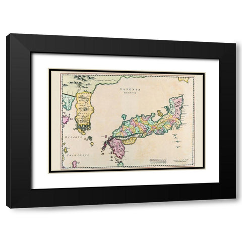 Japan and Korea Black Modern Wood Framed Art Print with Double Matting by Blaeu, Joan