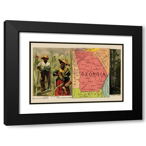 Georgia Black Modern Wood Framed Art Print with Double Matting by Arbuckle Brothers