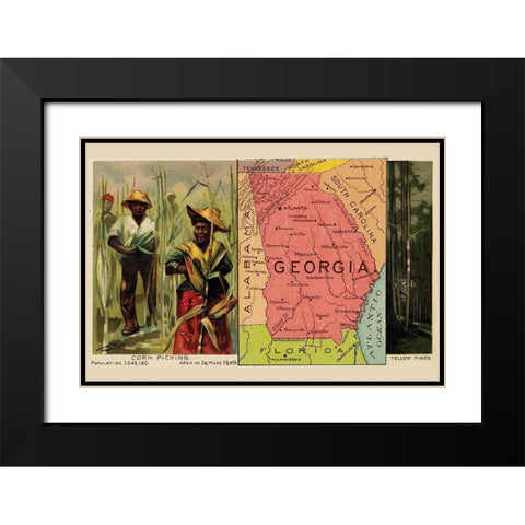 Georgia Black Modern Wood Framed Art Print with Double Matting by Arbuckle Brothers