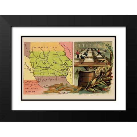 Iowa Black Modern Wood Framed Art Print with Double Matting by Arbuckle Brothers