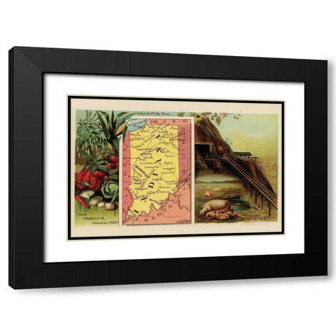 Indiana Black Modern Wood Framed Art Print with Double Matting by Arbuckle Brothers
