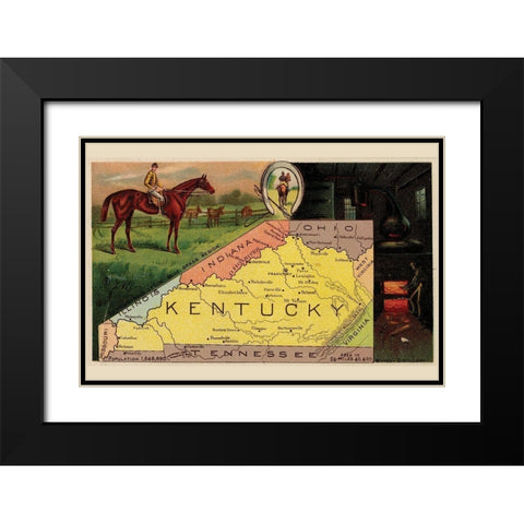 Kentucky Black Modern Wood Framed Art Print with Double Matting by Arbuckle Brothers