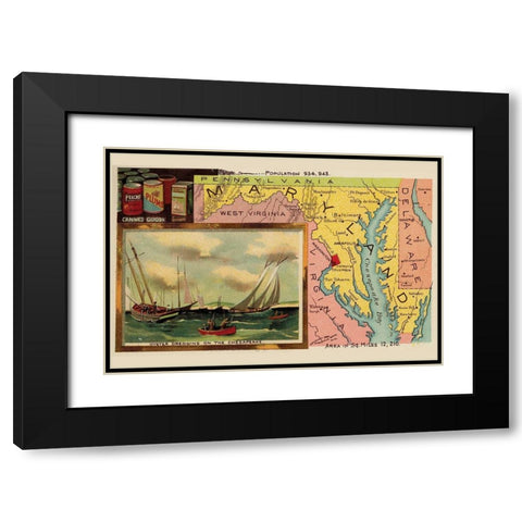 Maryland Black Modern Wood Framed Art Print with Double Matting by Arbuckle Brothers