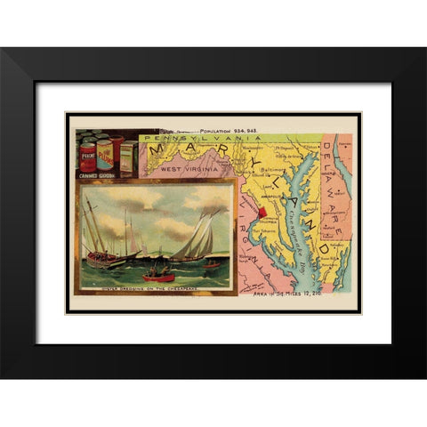 Maryland Black Modern Wood Framed Art Print with Double Matting by Arbuckle Brothers