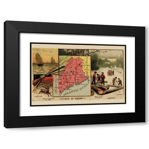 Maine Black Modern Wood Framed Art Print with Double Matting by Arbuckle Brothers