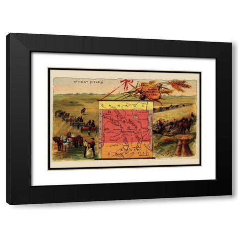 North Dakota Black Modern Wood Framed Art Print with Double Matting by Arbuckle Brothers