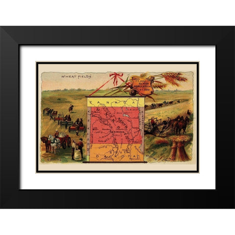 North Dakota Black Modern Wood Framed Art Print with Double Matting by Arbuckle Brothers