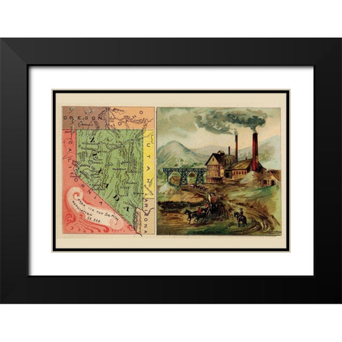Nevada Black Modern Wood Framed Art Print with Double Matting by Arbuckle Brothers