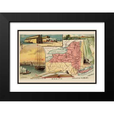 New York Black Modern Wood Framed Art Print with Double Matting by Arbuckle Brothers