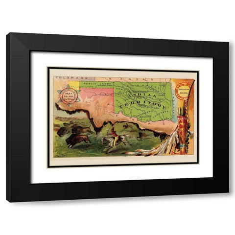 Oklahoma Black Modern Wood Framed Art Print with Double Matting by Arbuckle Brothers
