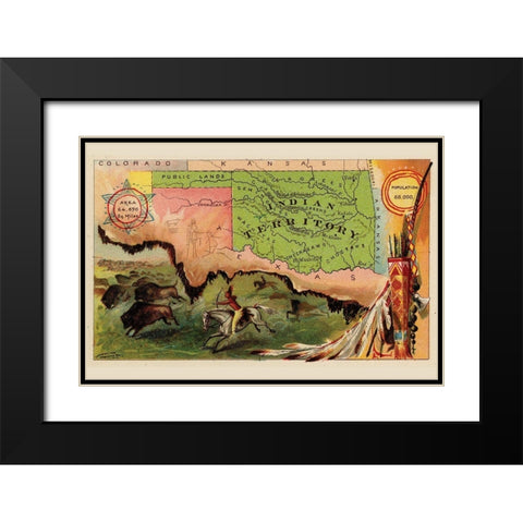 Oklahoma Black Modern Wood Framed Art Print with Double Matting by Arbuckle Brothers