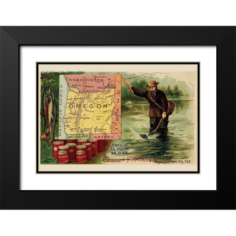 Oregon Black Modern Wood Framed Art Print with Double Matting by Arbuckle Brothers