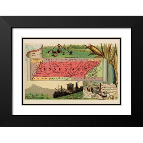 Tennessee Black Modern Wood Framed Art Print with Double Matting by Arbuckle Brothers