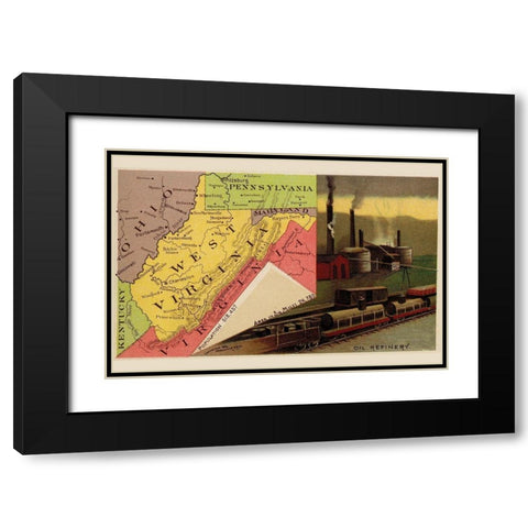 West Virginia Black Modern Wood Framed Art Print with Double Matting by Arbuckle Brothers