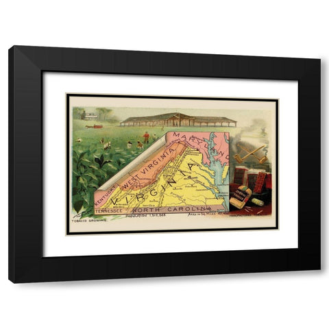 Virginia Black Modern Wood Framed Art Print with Double Matting by Arbuckle Brothers
