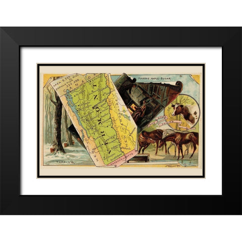 Vermont Black Modern Wood Framed Art Print with Double Matting by Arbuckle Brothers