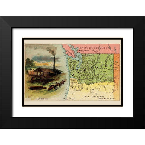 Washington Black Modern Wood Framed Art Print with Double Matting by Arbuckle Brothers