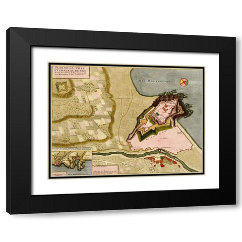 Gibraltar 1700 Black Modern Wood Framed Art Print with Double Matting by Beeck, Anna