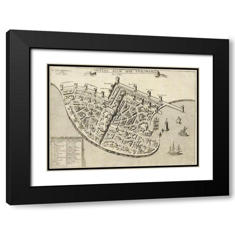 Acre Black Modern Wood Framed Art Print with Double Matting by Picart