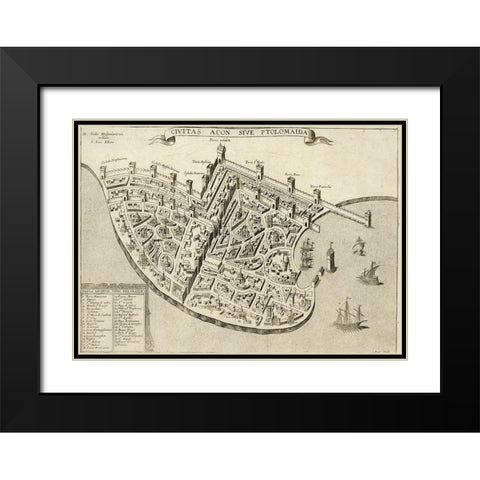 Acre Black Modern Wood Framed Art Print with Double Matting by Picart