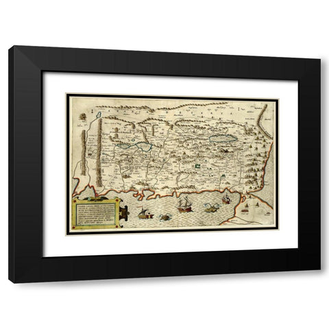 Cannan and The Land of Israel Black Modern Wood Framed Art Print with Double Matting by Montano, Benito Arias